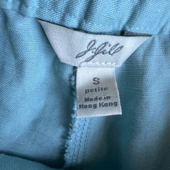 2/$18 Sale! J Jill Wide Leg Pants Womens SP Pull On Linen Light Blue Cargo Tie - Picture 7 of 9